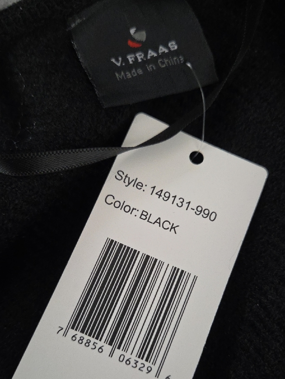 NWT V. FRAAS Black Cozy Wrap - Picture 3 of 3